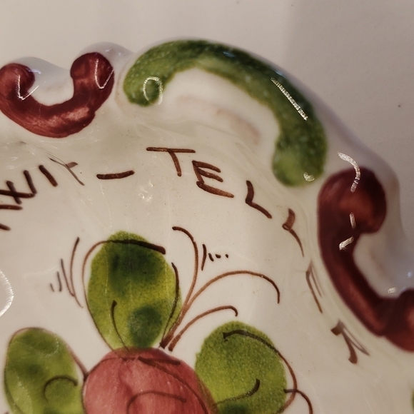 Trinket Dish Italy A-28 Hanging Wall Décor 4"Diam Ceramic - Picture 3 of 6